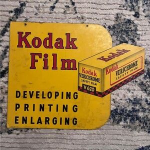 Kodak Yellow and Red Film Advertising Sign